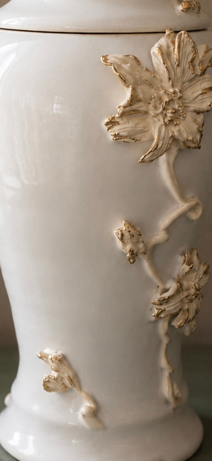 Lamp Urn - Floral with Gold Highlights Limited Series