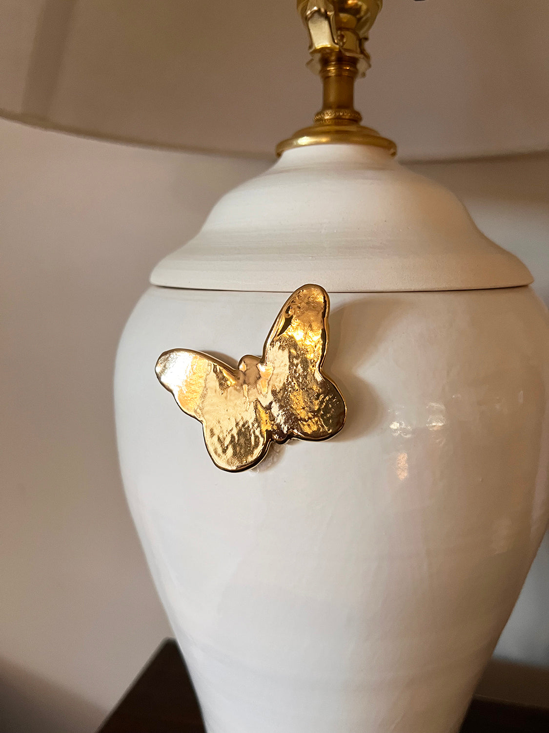Golden Butterfly Lamp Urn - Cremation Urn with Gold Butterfly