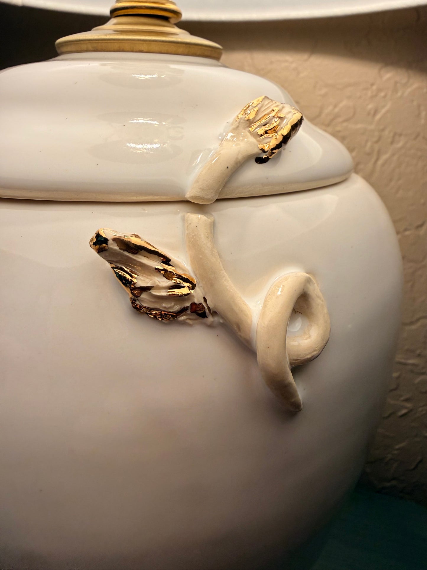 Lamp Urn - Floral with Gold Highlights Limited Series